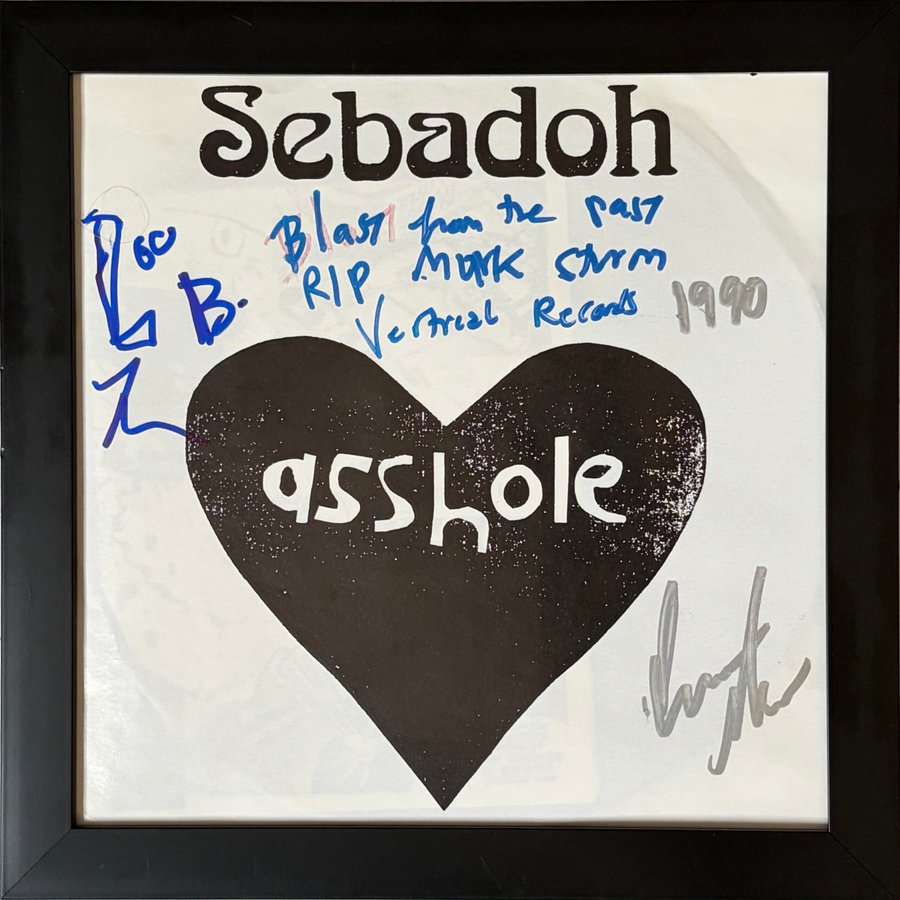 Sebadoh - Asshole single - signed by Eric Gaffney and Lou Barlow