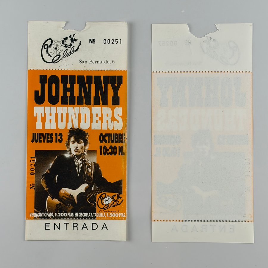 Johnny Thunders Concert Tickets (Rock Club, Spain)
